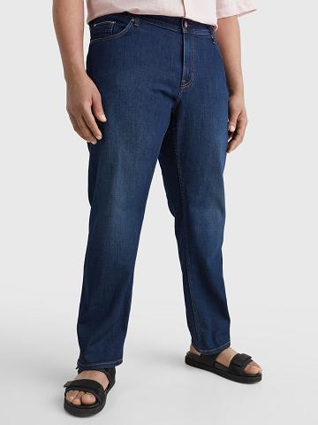 Férfi Tommy Hilfiger Big and tall regular fit indigo wash Nadrág Sötétkék | HU 1099YXF